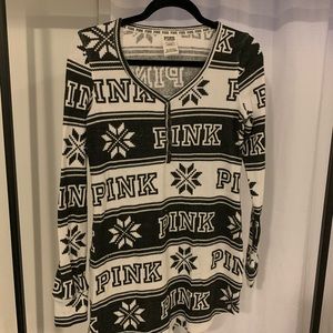 Pink Christmas thermal long sleeve